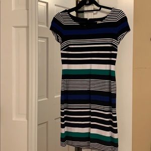 Striped zipper back dress